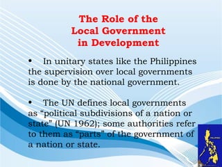 Role Of Local Government