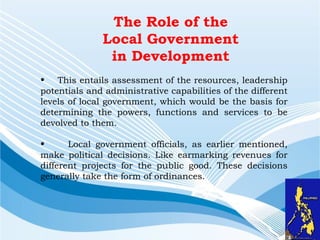 Role Of Local Government