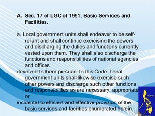 Role Of Local Government