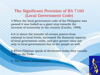 Role Of Local Government