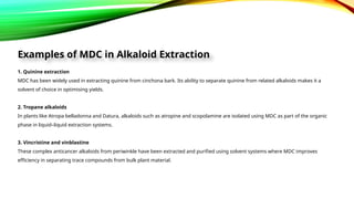 Optimising Pharmaceutical Alkaloid Extraction Using MDC | PPTX