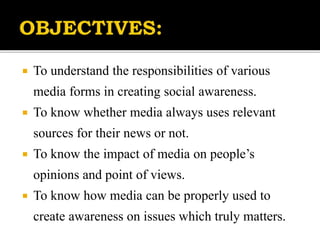 Role of media in social awareness | PPTX