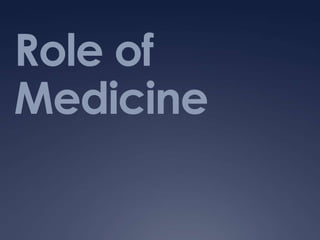 Role of
Medicine
 