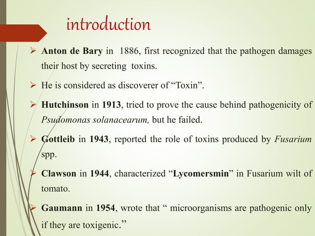Role Of Microbial Toxins In Plant Pathogenesis Pptx