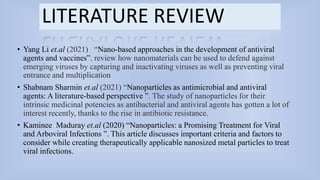 Role of nanoparticles as antiviral agents ppt | PPTX