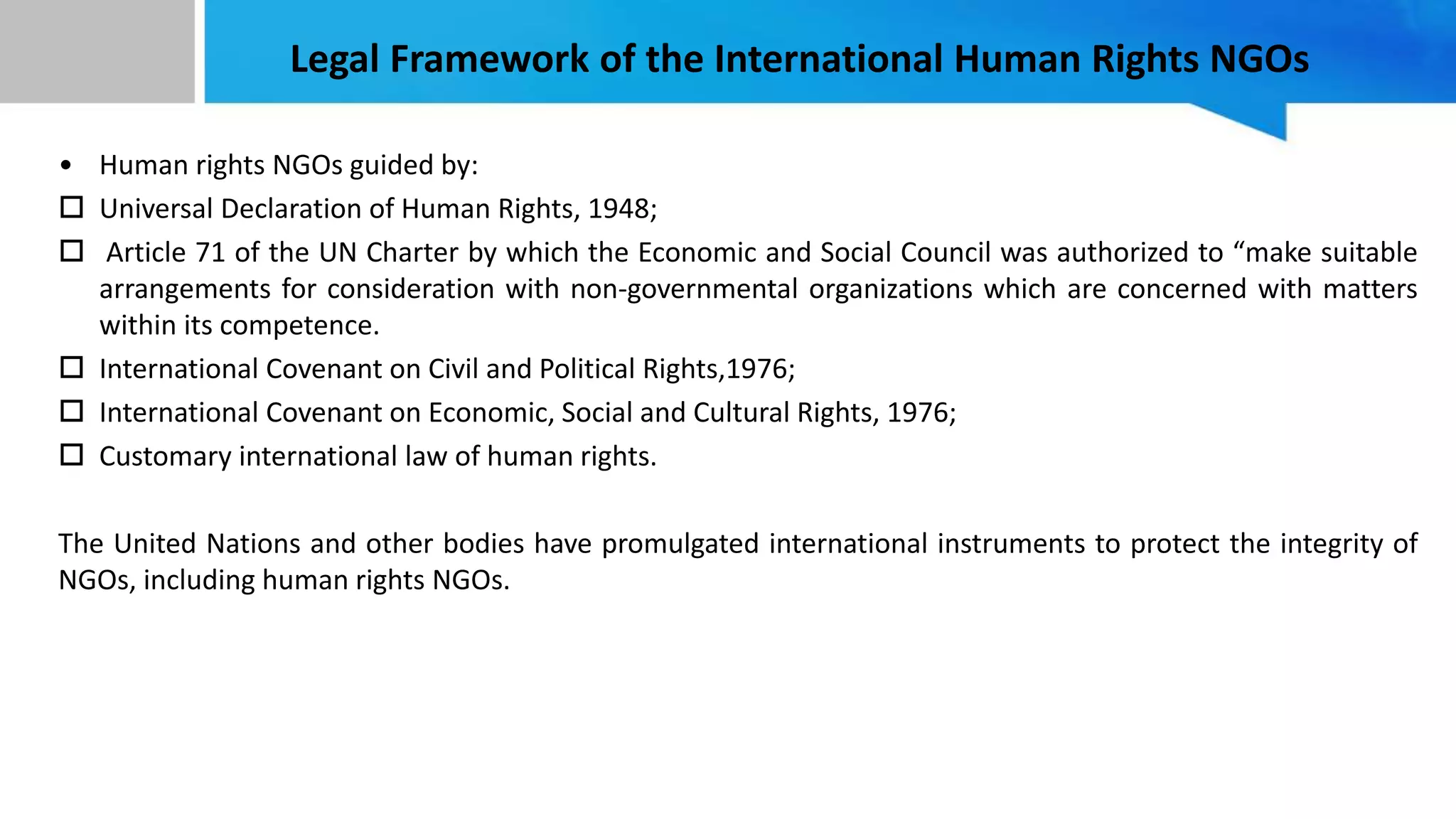Role of NGOs in the protection of human rights of accused and victims ...