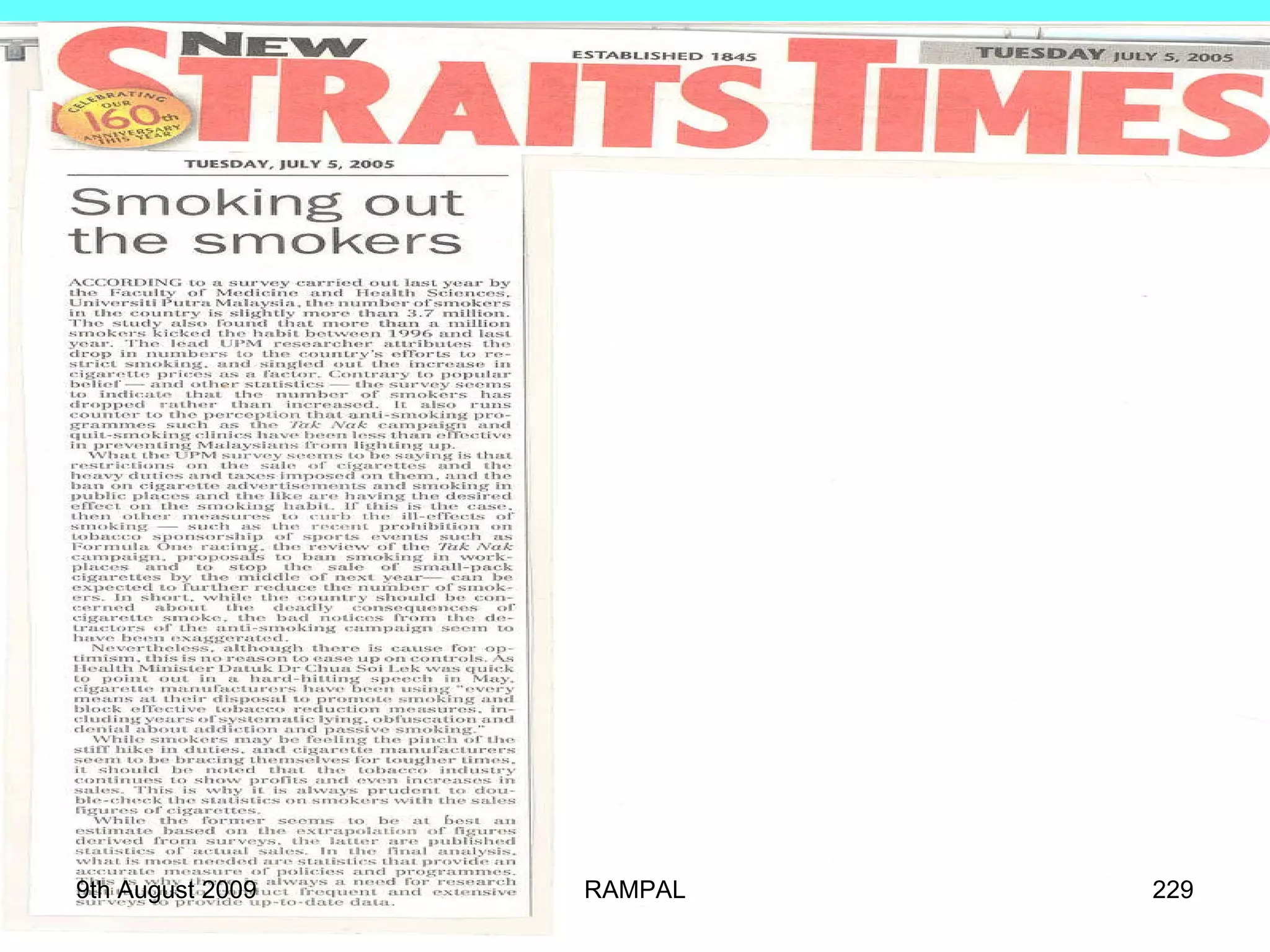 9th August 2009 RAMPAL 