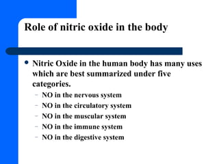 Role of nitric oxide in body | PPT