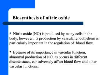 Role of nitric oxide in body | PPT