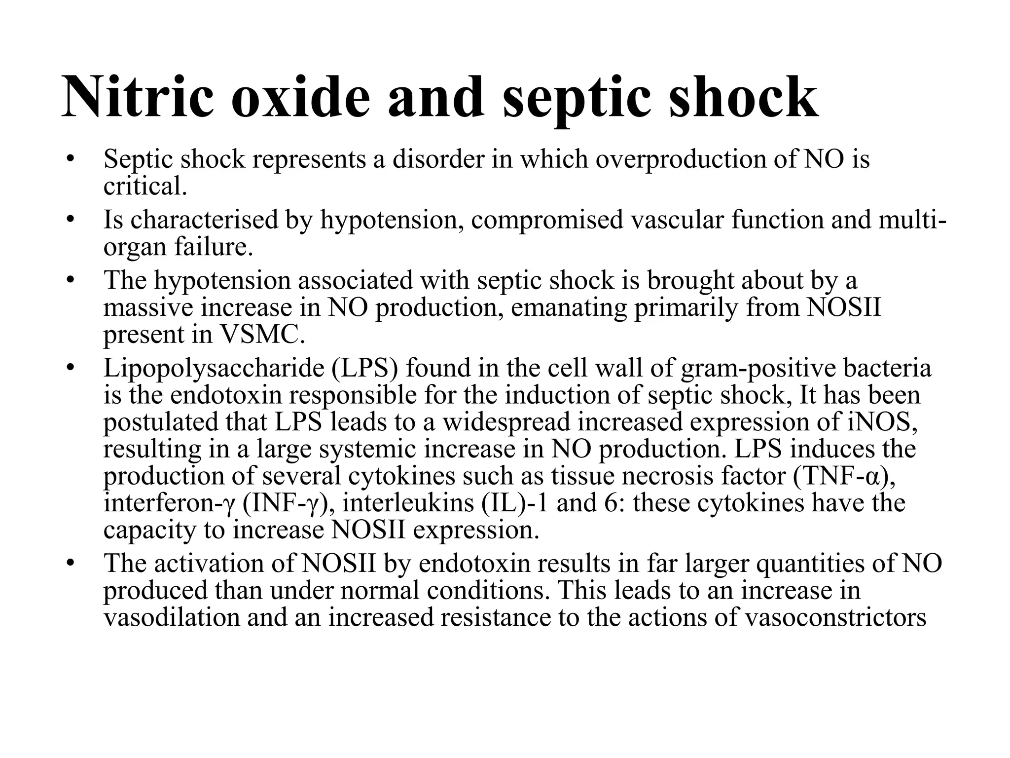 Role of nitric oxide in pathology | PPTX