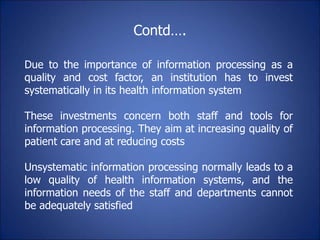 Role of nursing informatics in hospital information system | PPT