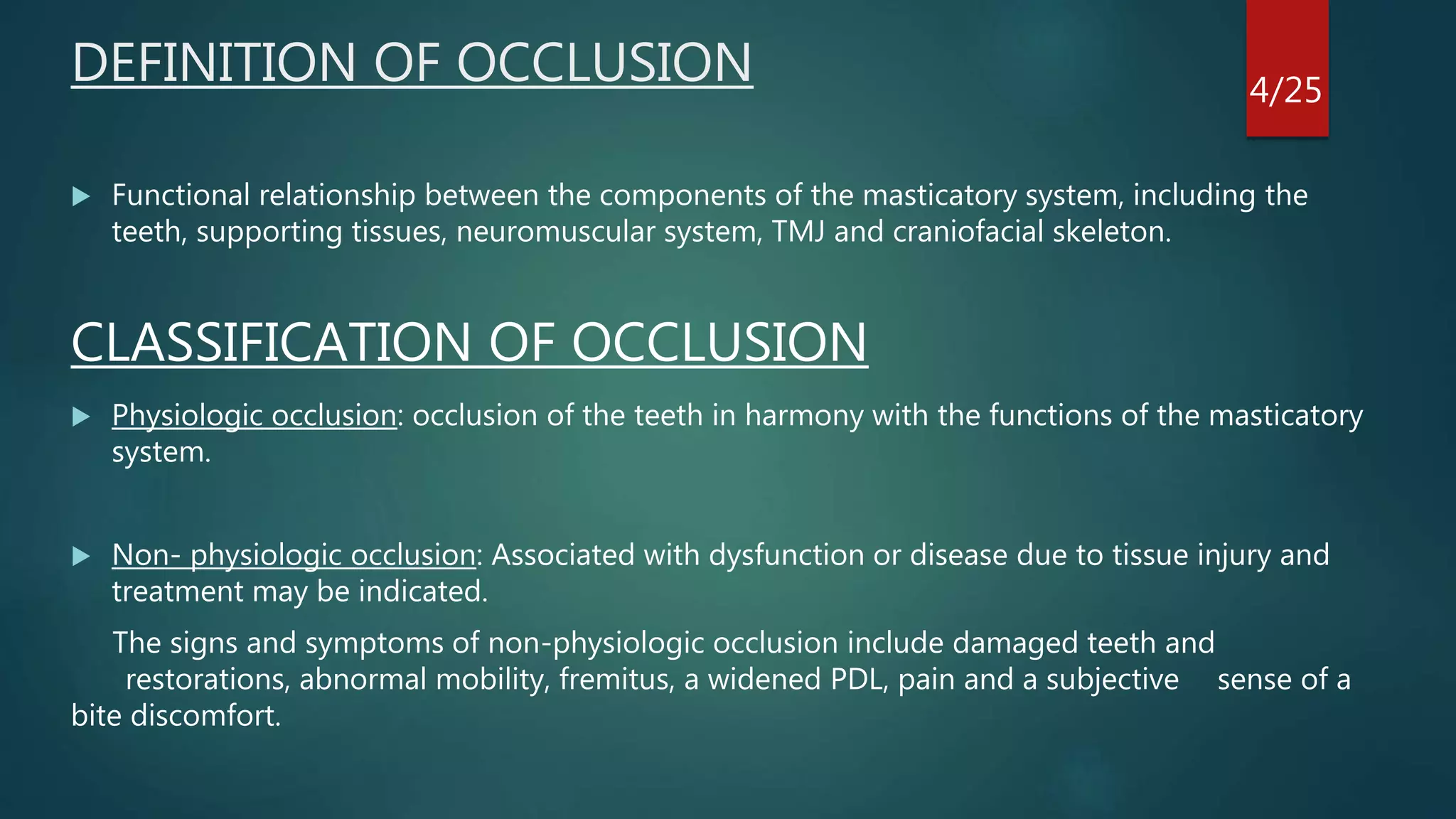 Role of occlusion in periodontal disease
