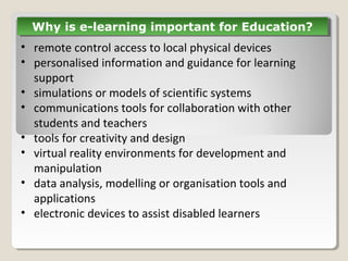 Role of online learning in distance education | PPT