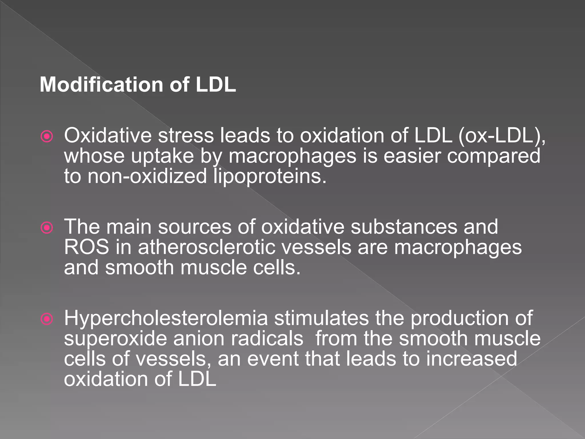 Role of oxidative stress in coronary artery disease | PPTX