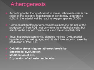 Role of oxidative stress in coronary artery disease | PPTX