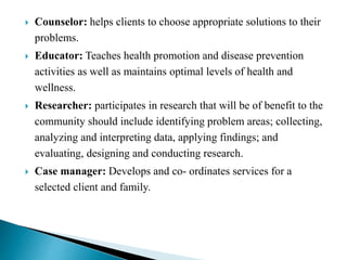 Role Of Paediatric Nurse