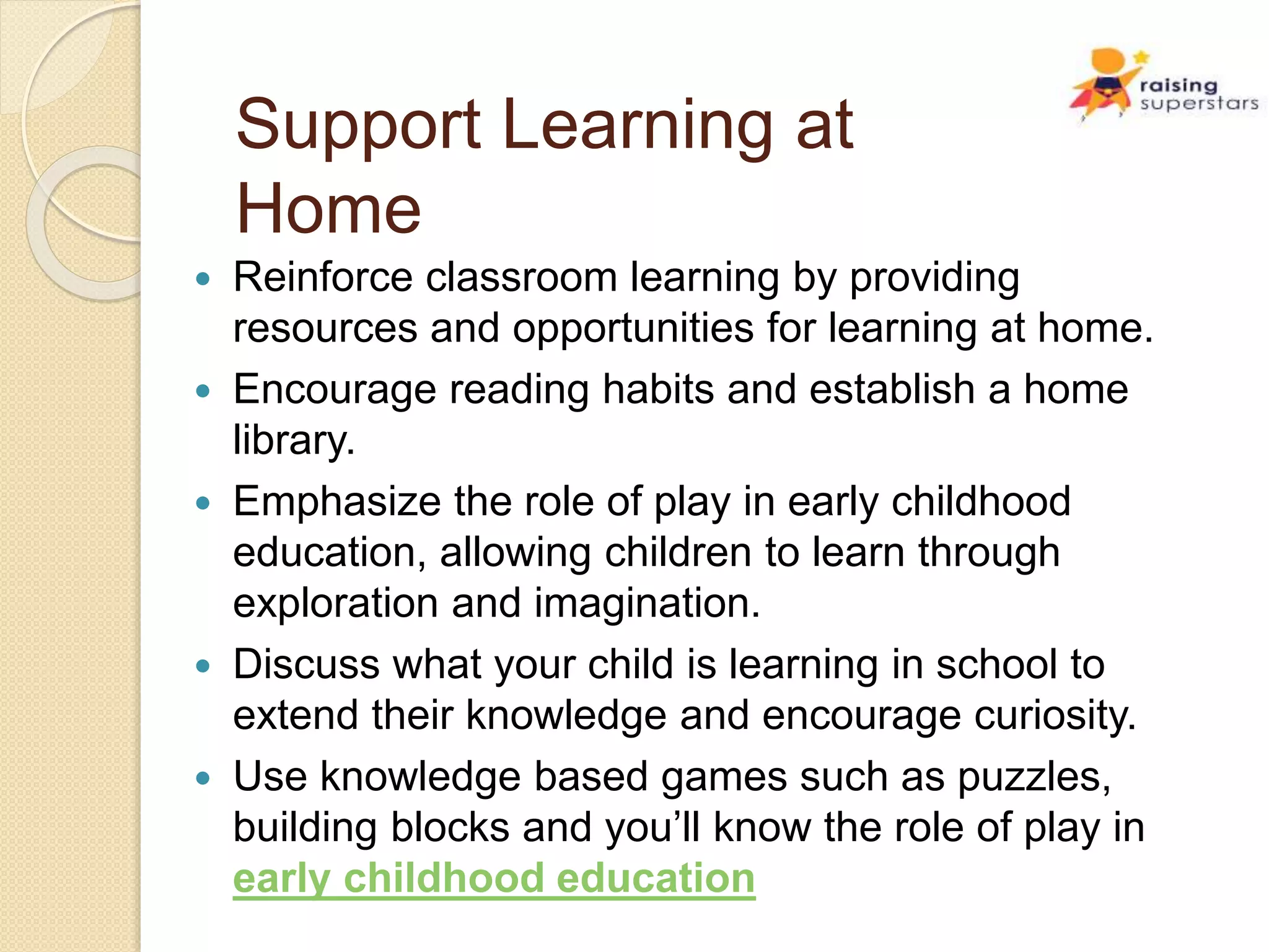 Role of Parents in Making Early Childhood Education an Enriching ...