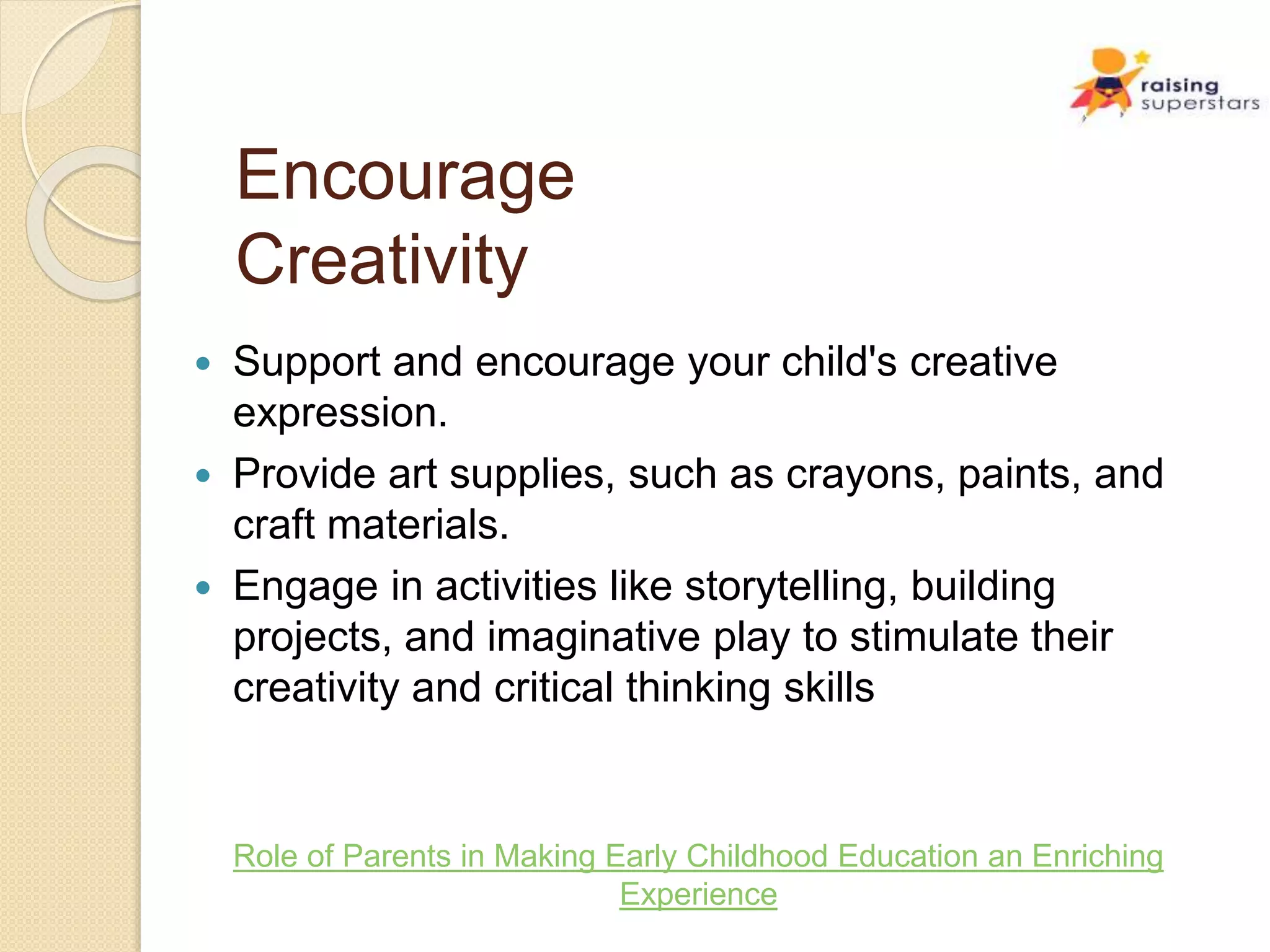 Role of Parents in Making Early Childhood Education an Enriching ...