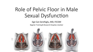 Role of Pelvic Floor in Male
Sexual Dysfunc6on 
Ege	Can	Serefoglu,	MD,	FECSM	
Bagcilar	Training	&	Research	Hospital,	Istanbul	
 
