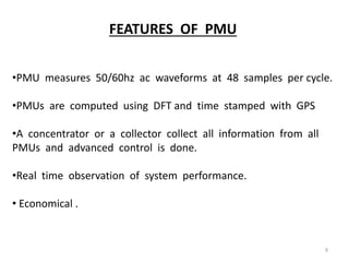 Pmu Data Role of phasor measuring unit in power system | PPTX