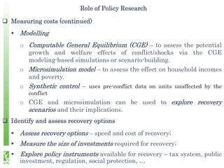 Role of Policy Research in the Recovery Process
