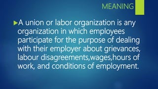 Role of professional assosciations and unions ppt | PPTX