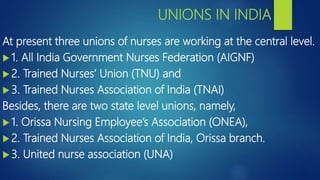 Role of professional assosciations and unions ppt | PPTX