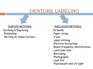 Role of prosthodontics in forensic dentistry | PPTX