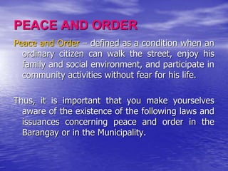 Peace Order Sample ROLE OF PUBLIC SAFETY OFFICER.ppt