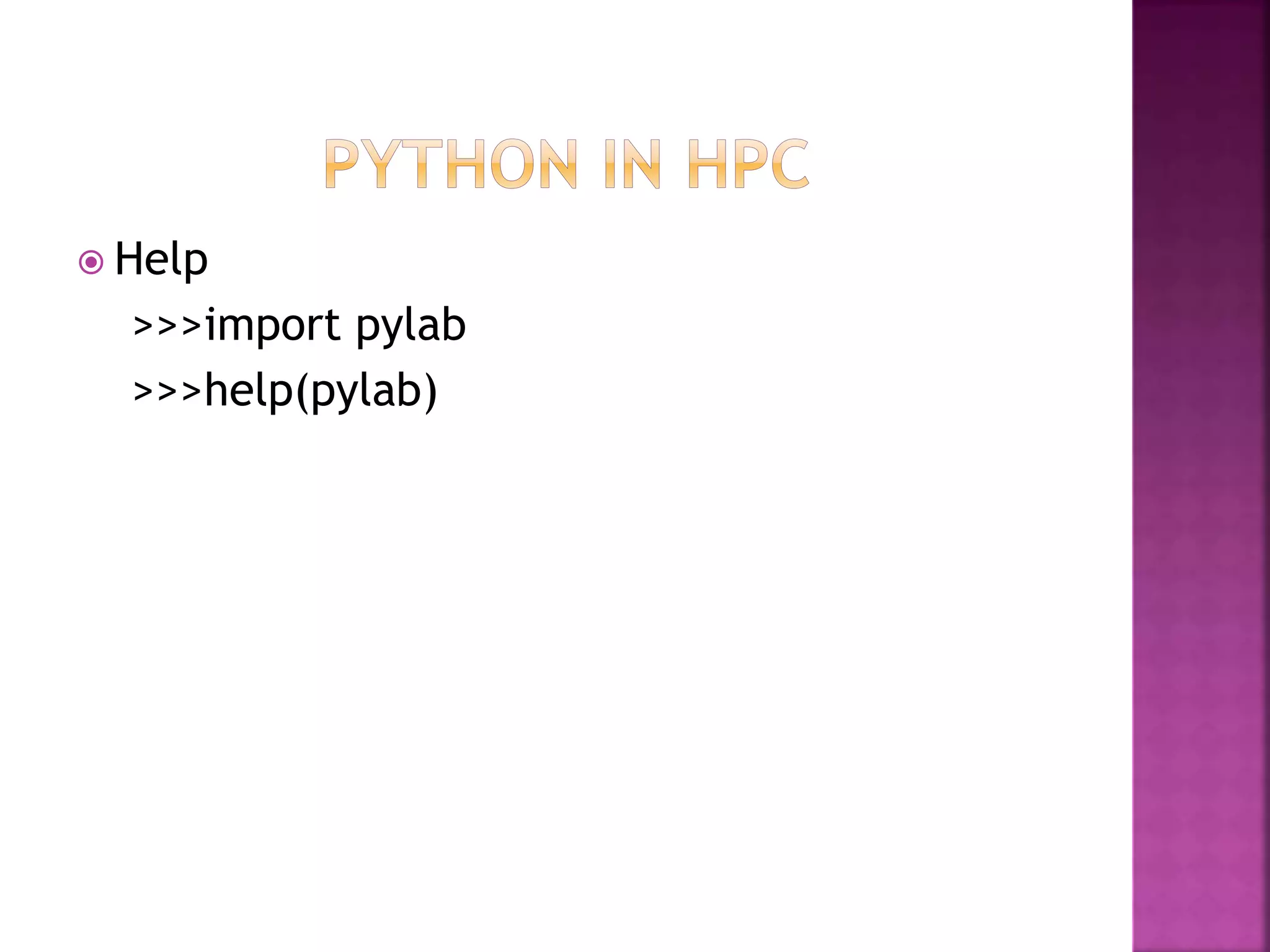 Role of python in hpc | PPT