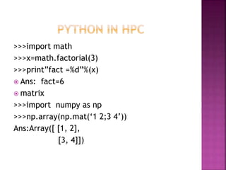Role of python in hpc | PPT