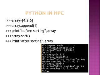 Role of python in hpc | PPT