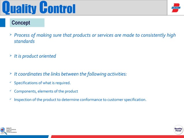 Role of qa&qc in manufacturing presentation