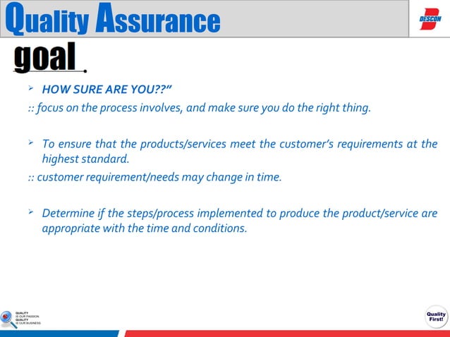 Role of qa&qc in manufacturing presentation
