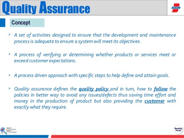 objectives of quality assurance