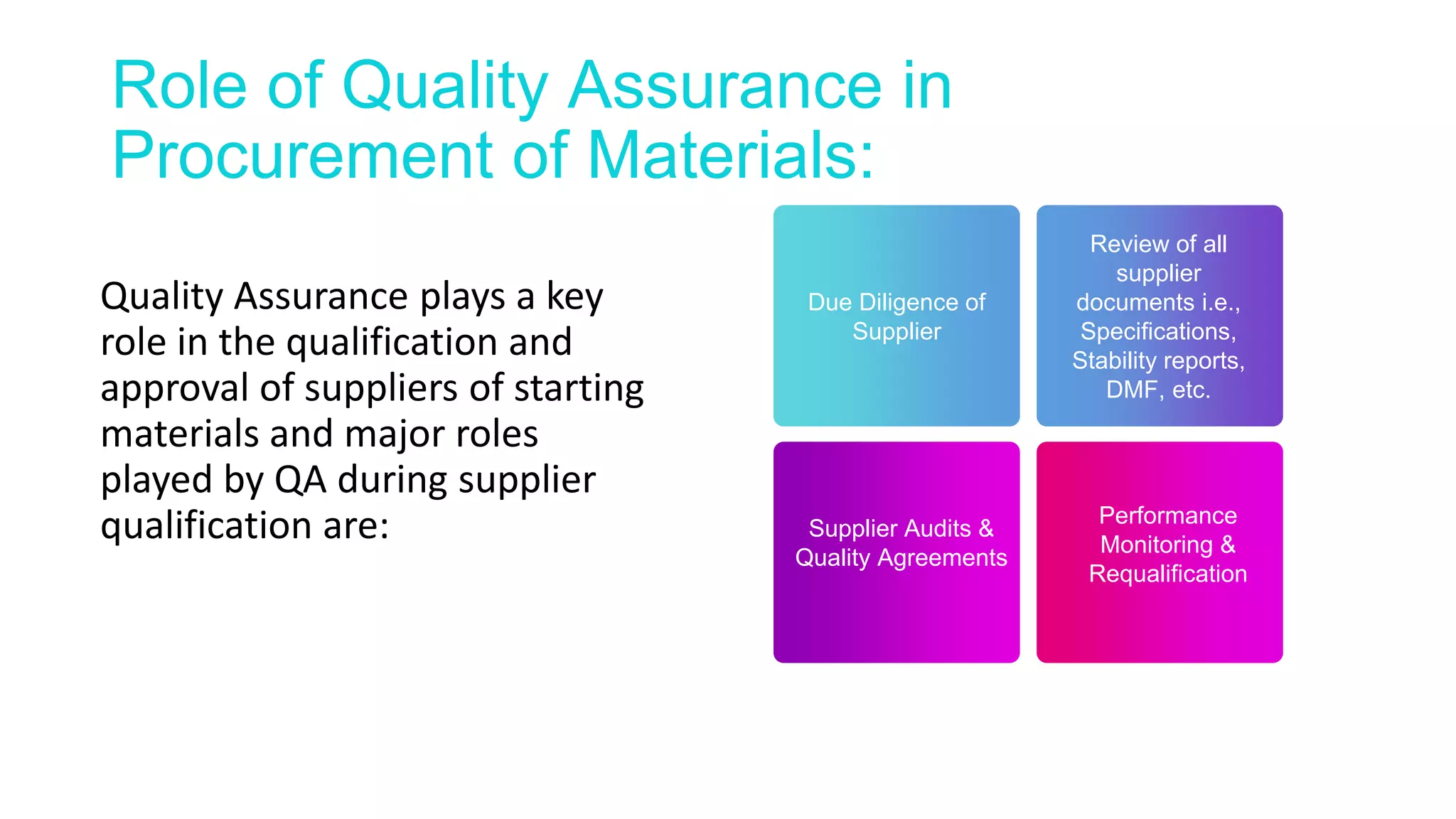 Role of quality assurance in pharmaceutical industry | PPTX