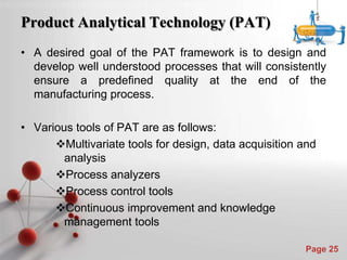 Role of quality by design (qb d) in quality assurance of pharmaceutical ...