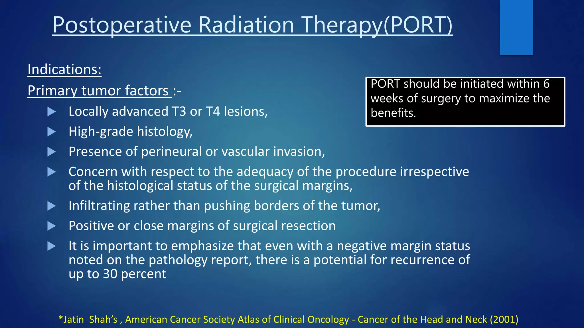 Role of radiotherapy in oral ca ppt for csm | PPTX