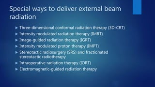 Role of radiotherapy in oral ca ppt for csm | PPTX