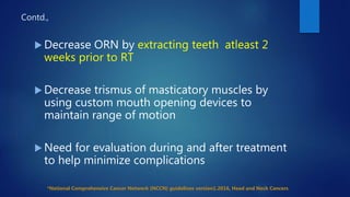 Role of radiotherapy in oral ca ppt for csm | PPTX