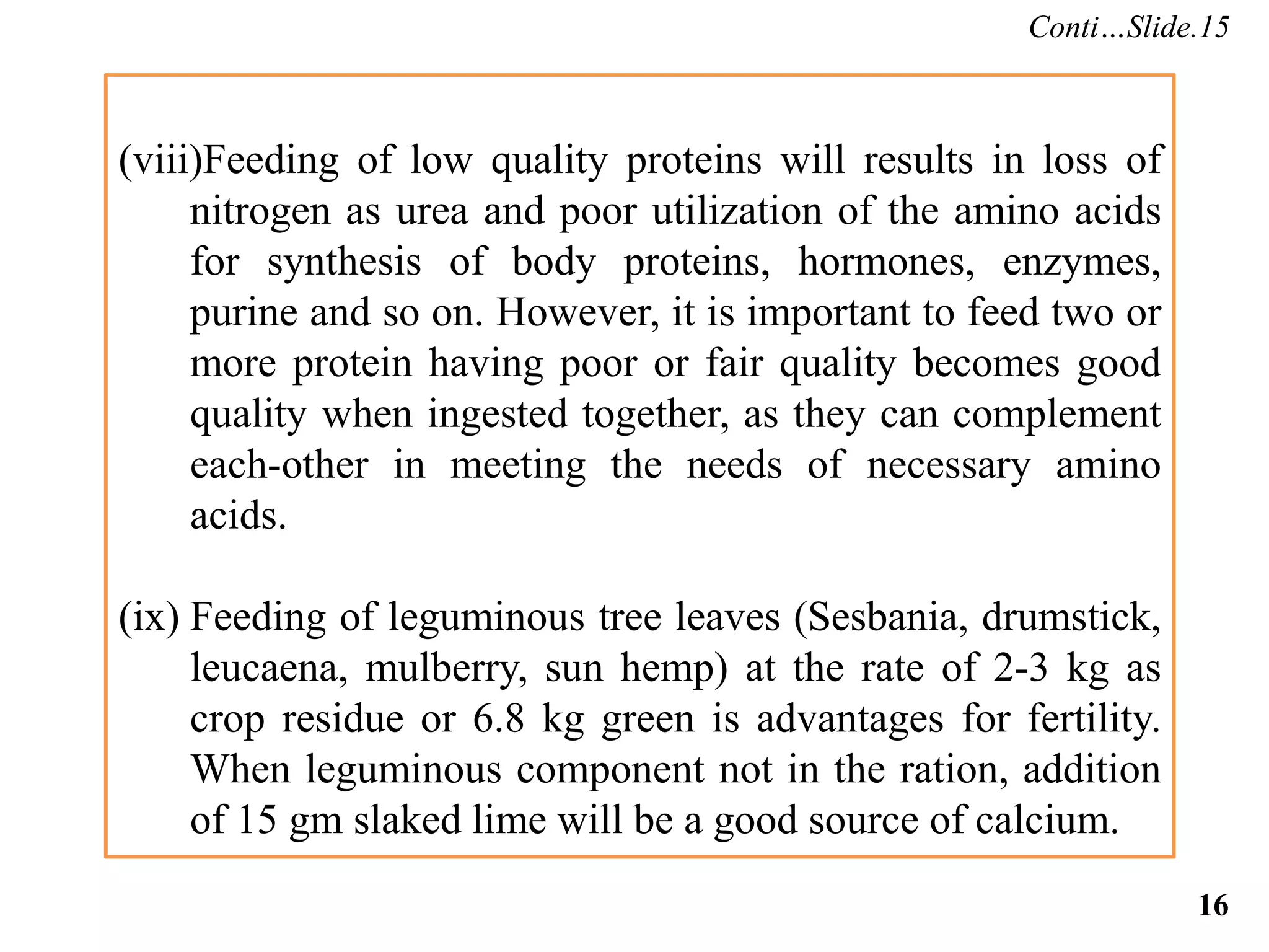 Corpse Ration Role of ration in management of bovine fertility | PPTX