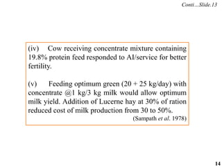 Role of ration in management of bovine fertility | PPTX