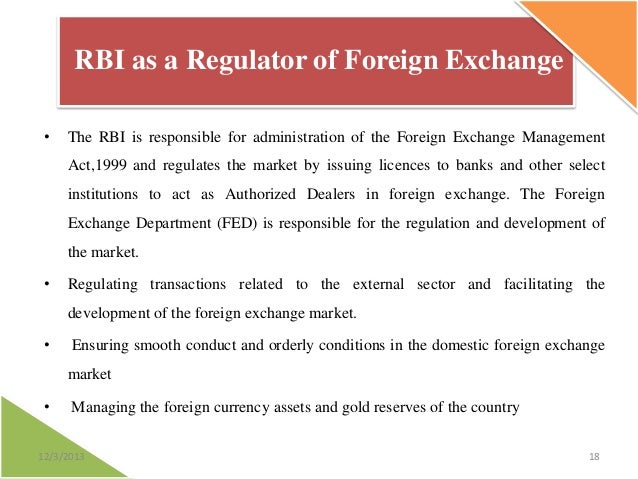Forex market regulated by rbi
