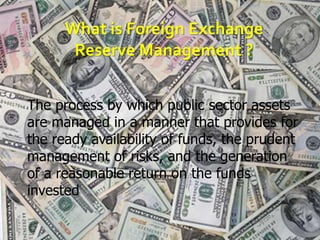 Role of rbi in the mgmt of forex mkt in india | PPTX
