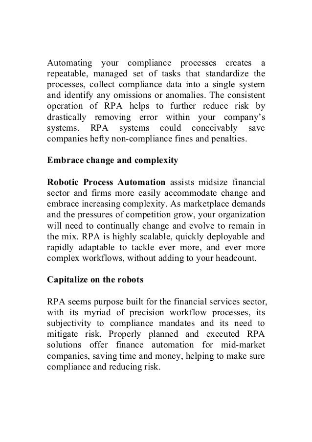 Role Of Robotic Process Automation In Finance Sector And