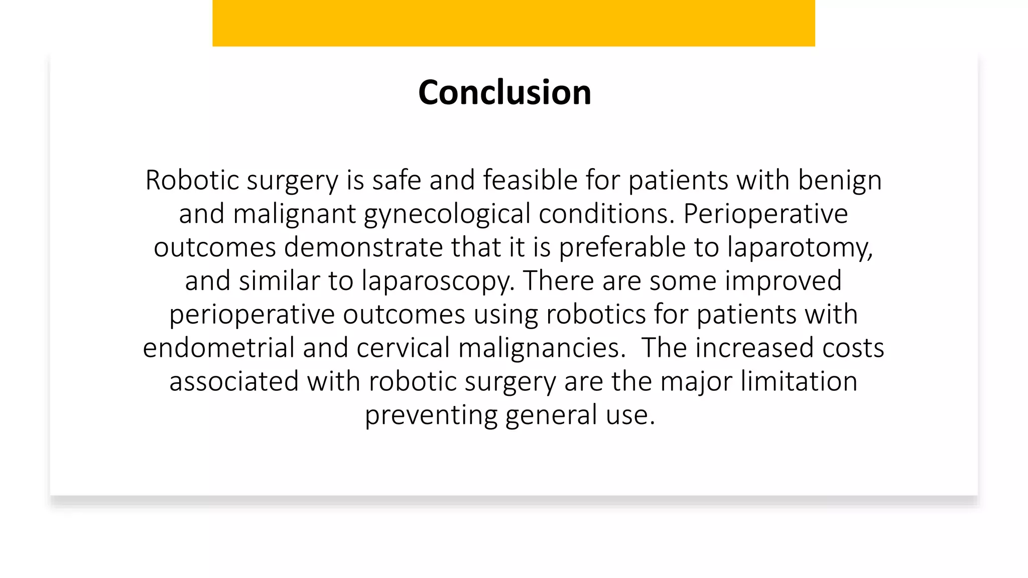 Role of robotics in obstetrics and gynecology . 5.5.2021 pptx | PPTX