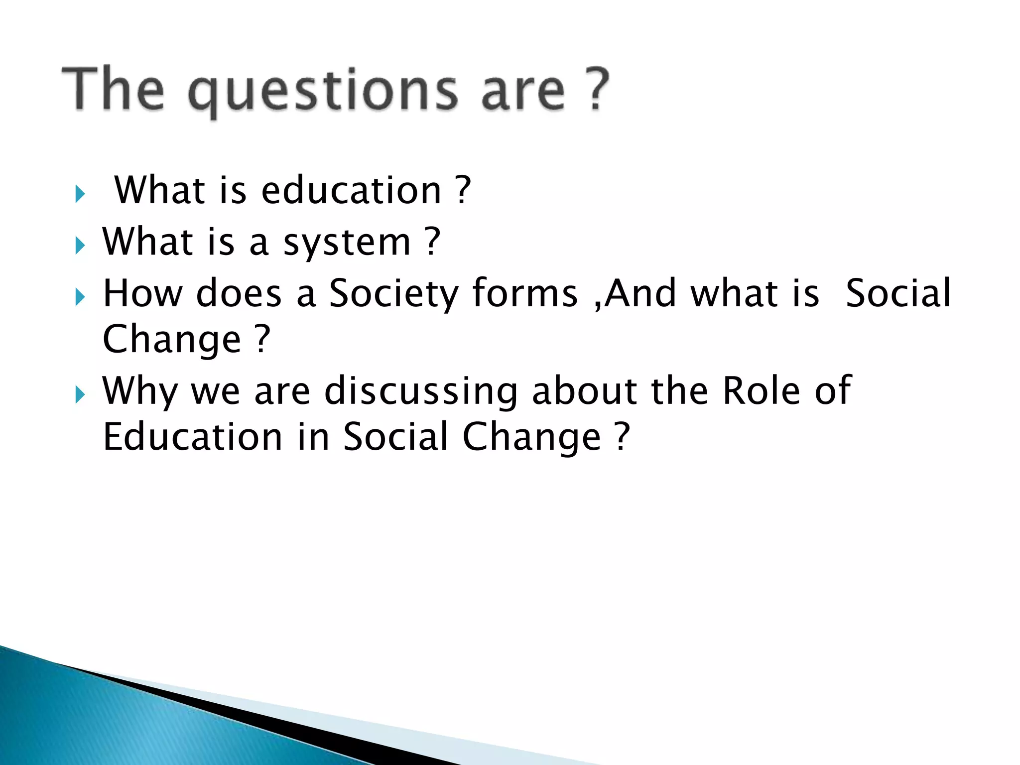 Role of Education in Social Change | PPTX