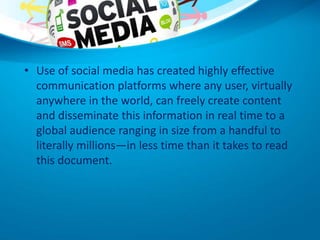 Role of social media in business organizations and governance | PPTX