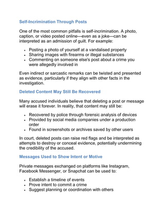 Self Incrimination Examples Role of Social Media in Criminal Cases n Calgary | PDF