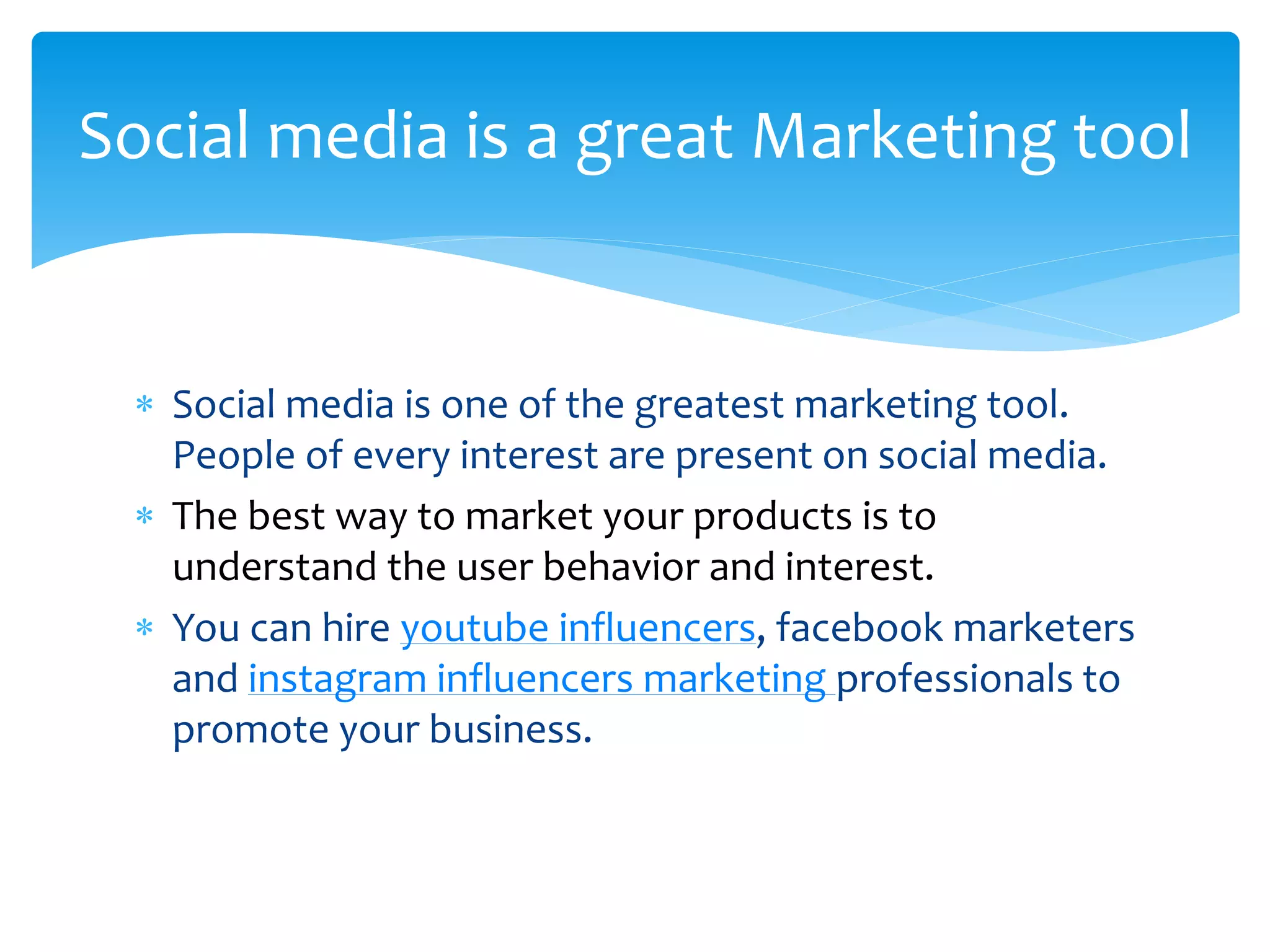 Role of social media in marketing | PPT
